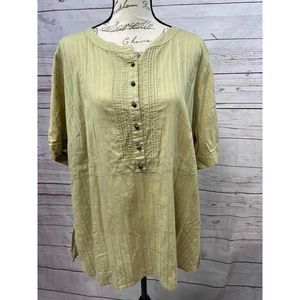 JT19-Avenue size 22/24 cotton pullover tan/green hued top